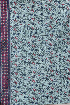 Sky Blue Kalidar Printed Suit Set image number 2
